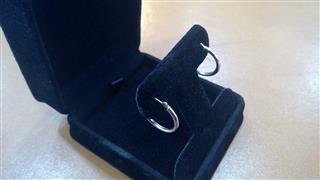 Gold Earrings 14K White Gold 0.84g